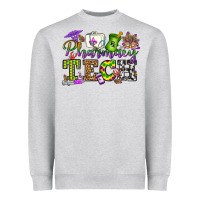 Heather Grey mardi gras pharmacy tech Heavyweight Sweatshirt - OliviaCreatesArt