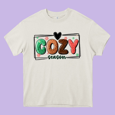 Cozy Season Heavy Core Tee Designed By Maliassmallbusiness