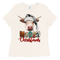Bone merry christmas hereford cow Ladies Tee - RanaPortraitStore