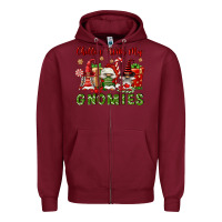 Burgundy Chillin' With My Gnomies Zipper Hoodie - FaDigitalArtStudio