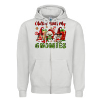 Dove Grey Chillin' With My Gnomies Zipper Hoodie - FaDigitalArtStudio