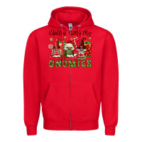 Red Chillin' With My Gnomies Zipper Hoodie - FaDigitalArtStudio