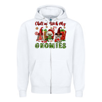 White Chillin' With My Gnomies Zipper Hoodie - FaDigitalArtStudio