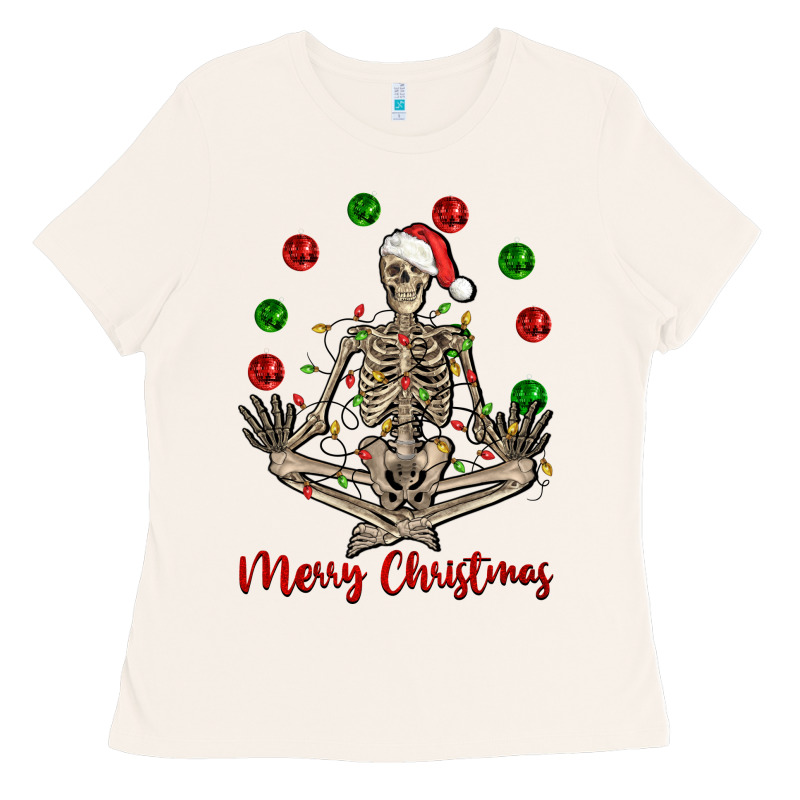 Merry Christmas Skeleton Ladies Tee by NancyCooperArtShop | Teevron