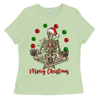 Matcha Merry Christmas skeleton Ladies Tee - NancyCooperArtShop