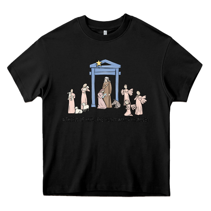 A Thrill Of Hope Nativity Heavy Core Tee by MaliasSmallBusiness | Teevron