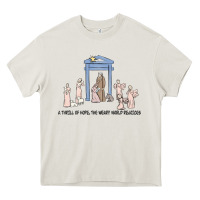 Cream a thrill of hope nativity Heavy Core Tee - MaliasSmallBusiness