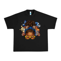 Black blue and gold american football afro messy bun Urban Heavy Tee - texasbilliewilder