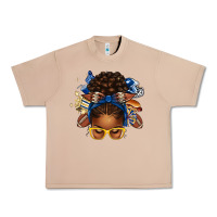 Burro blue and gold american football afro messy bun Urban Heavy Tee - texasbilliewilder