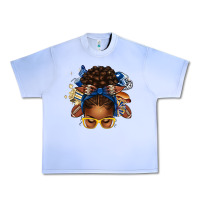 Grape Ice blue and gold american football afro messy bun Urban Heavy Tee - texasbilliewilder