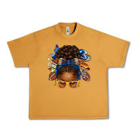 Peanut Butter blue and gold american football afro messy bun Urban Heavy Tee - texasbilliewilder