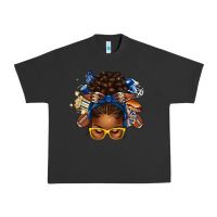 Pigment Black blue and gold american football afro messy bun Urban Heavy Tee - texasbilliewilder