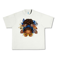 Pistachio blue and gold american football afro messy bun Urban Heavy Tee - texasbilliewilder