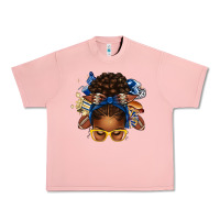 Salmon blue and gold american football afro messy bun Urban Heavy Tee - texasbilliewilder