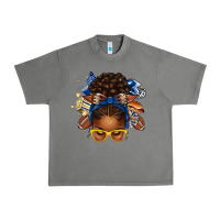 Tornado blue and gold american football afro messy bun Urban Heavy Tee - texasbilliewilder