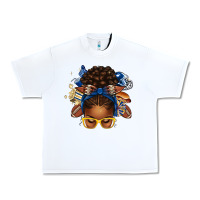 White blue and gold american football afro messy bun Urban Heavy Tee - texasbilliewilder