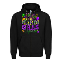 Black mardi gras squad Zipper Hoodie - FaDigitalArtStudio
