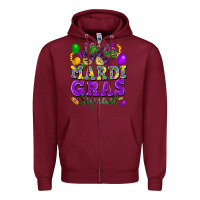 Burgundy mardi gras squad Zipper Hoodie - FaDigitalArtStudio