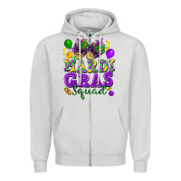 Dove Grey mardi gras squad Zipper Hoodie - FaDigitalArtStudio