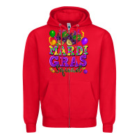 Red mardi gras squad Zipper Hoodie - FaDigitalArtStudio