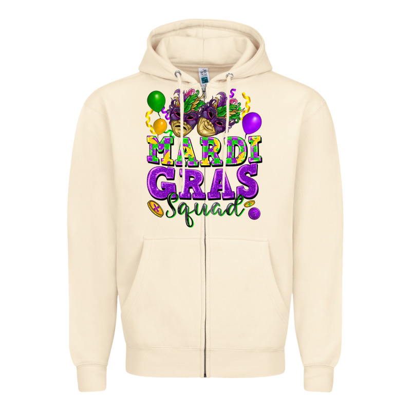 Mardi Gras Squad Zipper Hoodie by FaDigitalArtStudio | Teevron