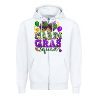 White mardi gras squad Zipper Hoodie - FaDigitalArtStudio