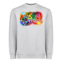 Heather Grey Au-some mom Autism Heavyweight Sweatshirt - FaDigitalArtStudio