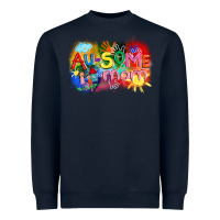 Navy Au-some mom Autism Heavyweight Sweatshirt - FaDigitalArtStudio