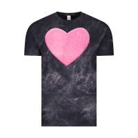 Cloud Black Valentines Pink Heart Vintage Tee - FloraArt
