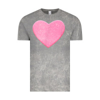 Cloud Rock Valentines Pink Heart Vintage Tee - FloraArt