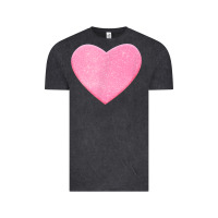 Vintage Black Valentines Pink Heart Vintage Tee - FloraArt