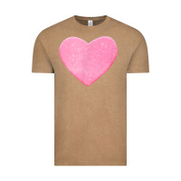 Vintage Coffee Valentines Pink Heart Vintage Tee - FloraArt