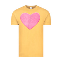 Vintage Mustard Valentines Pink Heart Vintage Tee - FloraArt