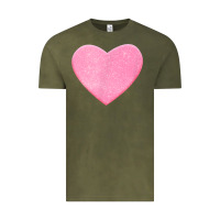 Vintage Olive Valentines Pink Heart Vintage Tee - FloraArt