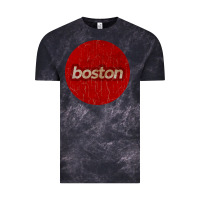 Cloud Black boston   simple red circle vintage Vintage Tee - FloraArt