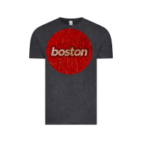 Vintage Black boston   simple red circle vintage Vintage Tee - FloraArt