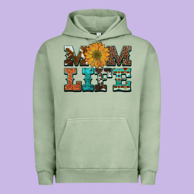 Western Cowhide Leopard Turquoise  Leather Aztec Sunflower Mom Urban Hoodie Designed By Artiststas
