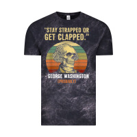 Cloud Black stay strapped or get clapped george washington Vintage Tee - FloraArt