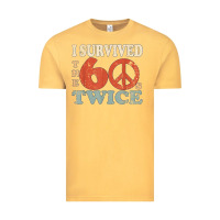 Vintage Mustard I Survived The Sixties 60s Twice Vintage Tee - FloraArt