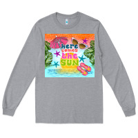 Heather Grey here comes the sun Long Sleeve Tee - TumblerDesignByShophia