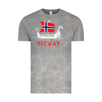 Cloud Rock boat norwegian flag norway viking ship norway Vintage Tee - FloraArt