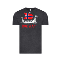 Vintage Black boat norwegian flag norway viking ship norway Vintage Tee - FloraArt