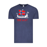 Vintage Denim boat norwegian flag norway viking ship norway Vintage Tee - FloraArt