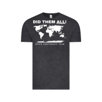 Vintage Black Seven Continents Shirt Vintage Tee - FloraArt