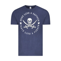 Vintage Denim Work like a captain party like a pirate Vintage Tee - FloraArt