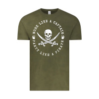 Vintage Olive Work like a captain party like a pirate Vintage Tee - FloraArt