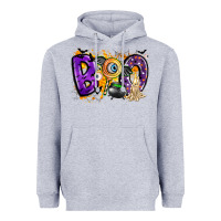 Heather Grey boo Heavyweight Hoodie - CowhideDigitalArt