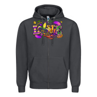 Smoke love mardi gras Zipper Hoodie - FaDigitalArtStudio