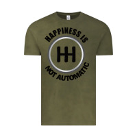 Vintage Olive Happiness is Not Automatic..Save the manuals.. 3 Pedals Cars Lovers gi Vintage Tee - ArtMosaic