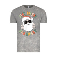 Cloud Rock funny groovy stay merry and bright christmas santa claus t shirt Vintage Tee - ArtMosaic